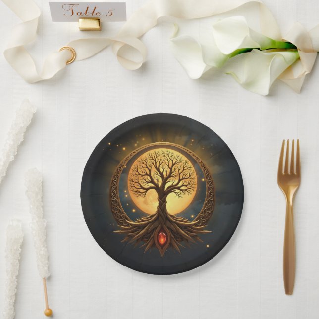 Prato De Papel Árvore da Vida – Iluminação ao Luar (Casamento)