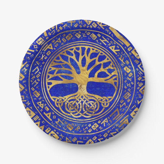 Prato De Papel Árvore da vida - Yggdrasil - Lapis Lazuli (Frente)