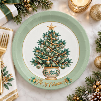 Prato De Papel Árvore de Natal Botânica Elegante Natal