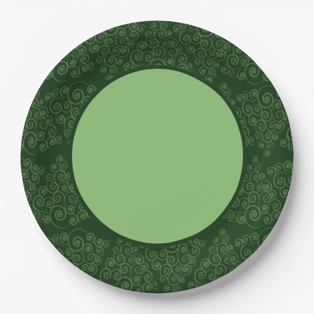 Prato De Papel Árvore de Natal CurlyQue Hunter Green (Frente)
