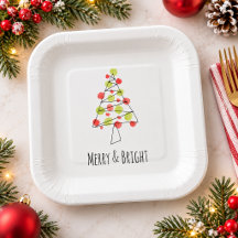 Árvore de Natal em Aquarela 'Alegre e Brilhante' P