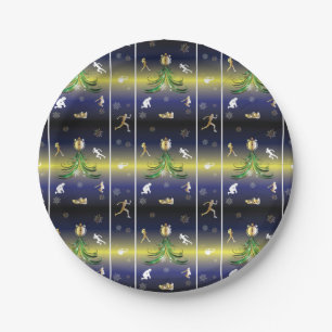 Prato De Papel Árvore de Natal em Pista - Raparigas Correndo