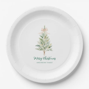 Prato De Papel Árvore de Natal Personalizada Elegante