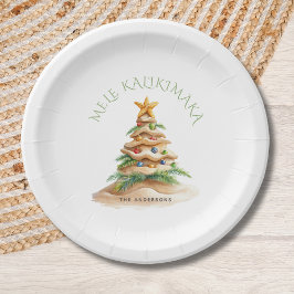 Prato De Papel Árvore de Natal Tropical Beach Mele Kalikimaka