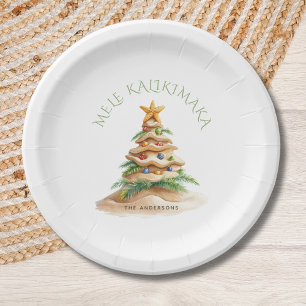 Prato De Papel Árvore de Natal Tropical Beach Mele Kalikimaka