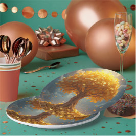 Prato De Papel Árvore de ouro eterna