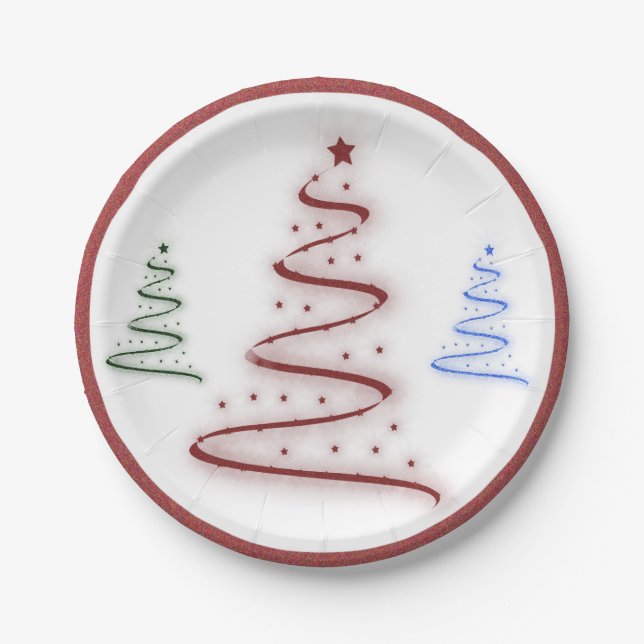 Prato De Papel Árvores Coloridas- (Frente)