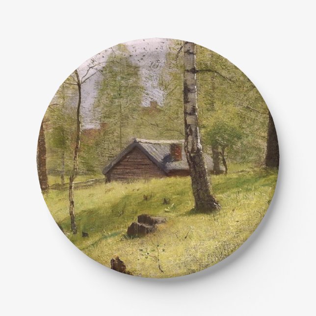 Prato De Papel Árvores de Aves no País Sueco (Jansson) (Frente)