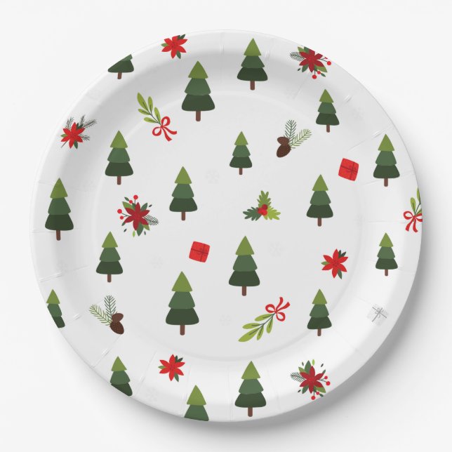Prato De Papel Árvores e Arcos de Natal (Frente)