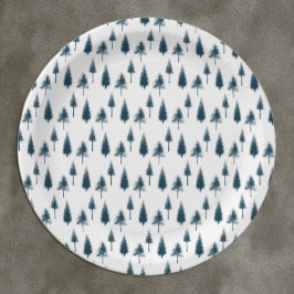 Prato De Papel Árvores marinhos de inverno