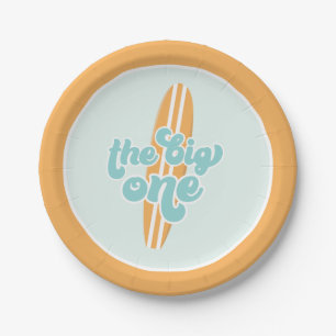 Prato De Papel As grandes placas de primeiro aniversario de praia