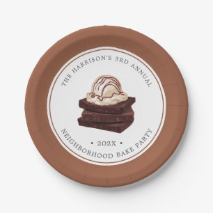 Prato De Papel Assar Brownie   Placa de papel para partes temáti