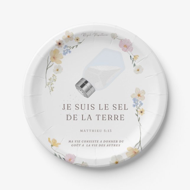 Prato De Papel Assiettes jetables chrétiennes – « Sel de la terre (Frente)