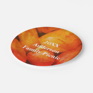 Prato De Papel Associação de Piquenique Laranja Mosaico Chili Pep