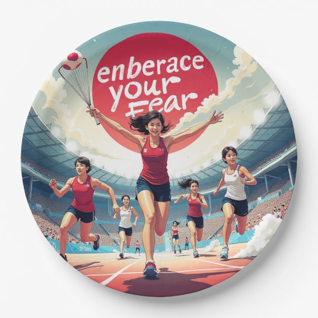 Prato De Papel Assuma Seu Medo - corredor motivacional kawaii (Frente)