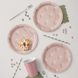 Prato De Papel Aster Botânico Delicado Espalhado | Rosa Empoeirad