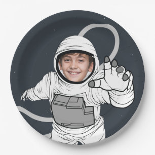 Prato De Papel Astronauta Foto Aniversário