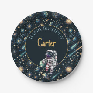Prato De Papel Astronauta   Tema Espaço   Festa de Aniversário de