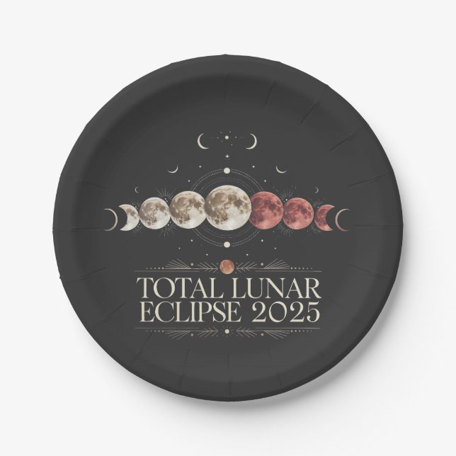 Prato De Papel Astronomia Total Lunar Eclipse 2025 Noroeste dos E (Frente)