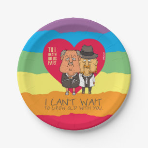 Prato De Papel Até que a morte nos separe de um casal engraçado.