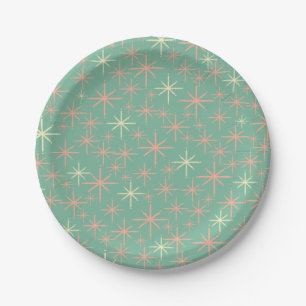 Prato De Papel Atmosfera Retrorívora Estrelas Teal Mint Rosa