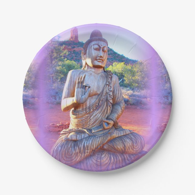 Prato De Papel aura buddha da lavanda (Frente)