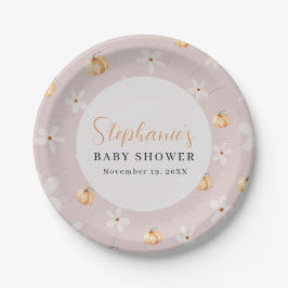 Prato De Papel Autumn Baby Fall A Little Pumpkin Baby Shower