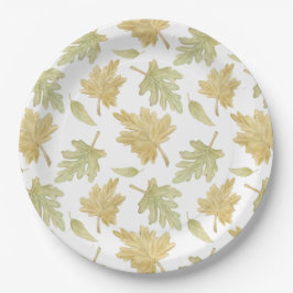 Prato De Papel Autumn Fall Leaf Watercolor Thanksgiving Pattern