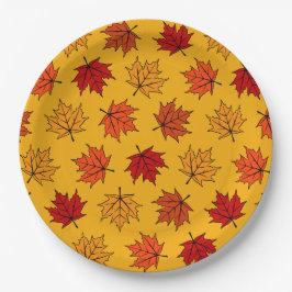 Prato De Papel Autumn Maple Leaves