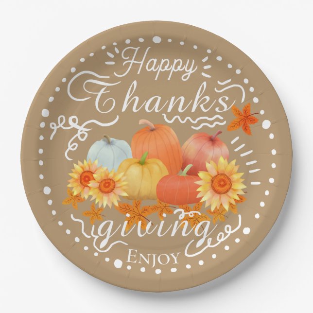 Prato De Papel Autumn Pumpkin Ash (Frente)