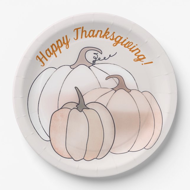 Prato De Papel Autumn Pumpkins (Frente)