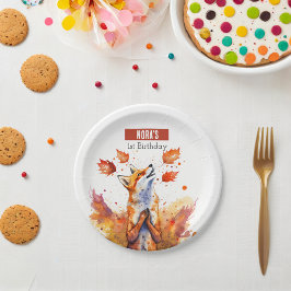 Prato De Papel Autumn vibes Fox - Festa de aniversário -