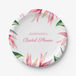 Prato De Papel Ave do Chá de panela de Aquarela Tropical do Paraí