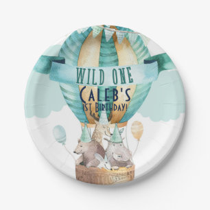 Prato De Papel Aventura Animal Aquarela Boho WILD ONE 1 1º