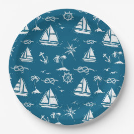 Prato De Papel "Aventura Náutica Vintage"