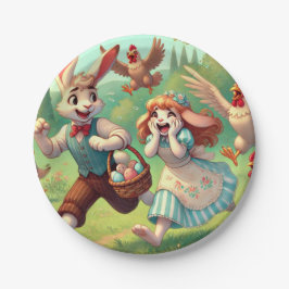 Prato De Papel Aventuras de coelho da Páscoa - Primavera Whimsic