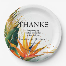 Prato De Papel Aves do Paraíso Feliz