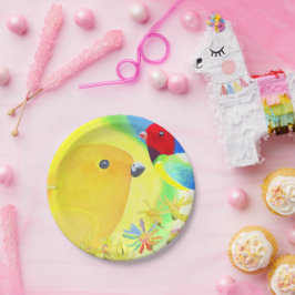 Prato De Papel Aves Fantásticas