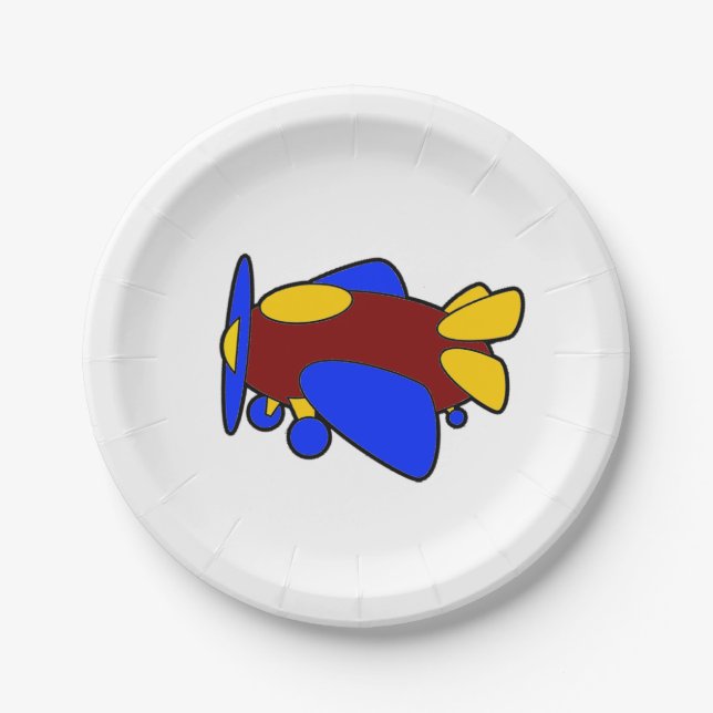 Prato De Papel Avião - Bolo de Cartoon Colorido (Frente)