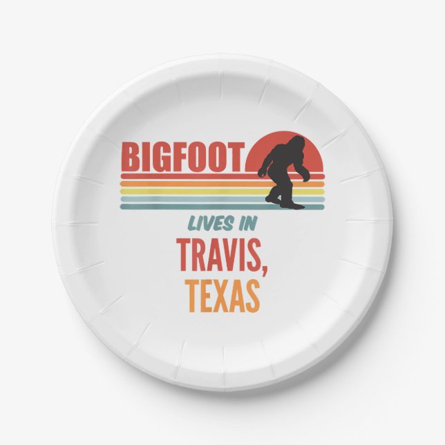 Prato De Papel Avistamento de Bigfoot em Travis Texas  (Frente)
