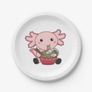 Prato De Papel Axolotl Comida Ramen Comida Japonês Kawaii Animai