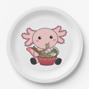 Prato De Papel Axolotl Comida Ramen Comida Japonês Kawaii Animai