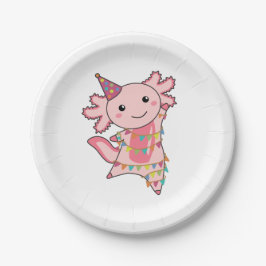 Prato De Papel Axolotl Deseja Feliz Aniversário Para Você, Axolot