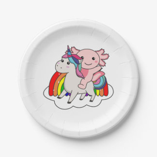 Prato De Papel Axolotl Unicorn Rainbow Animal Unicorn