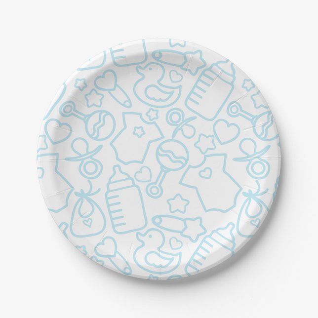 Prato De Papel Azul-branco-aspersão doce (Frente)