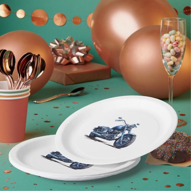Prato De Papel Azul de motocicleta (Múltiplo)