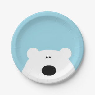 Prato De Papel Azul do urso polar
