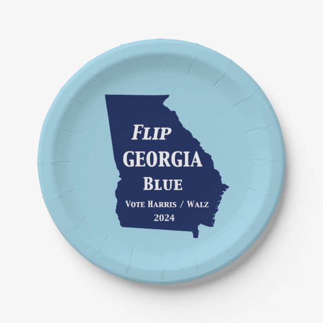 Prato De Papel Azul Georgia sacudir em 2024 (Frente)