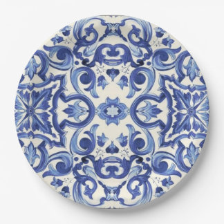 Prato De Papel Azul moderno La Dolce vita Paper Plate
