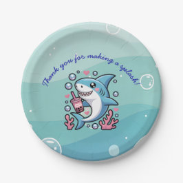 Prato De Papel Azul - Pequeno Boba Sharp Personalizado